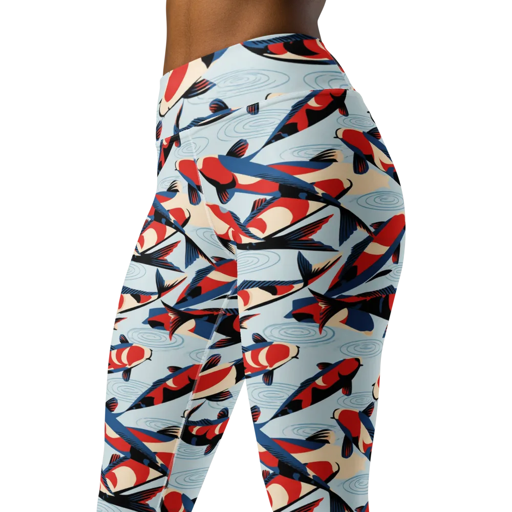 Ripple Parade on Yoga Leggings — Left Front