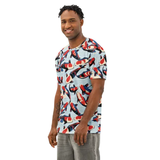 Ripple Parade on a Men's Cotton Crew Neck T-Shirt