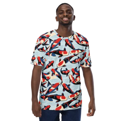 Ripple Parade on a Men's Crew Neck T-Shirt