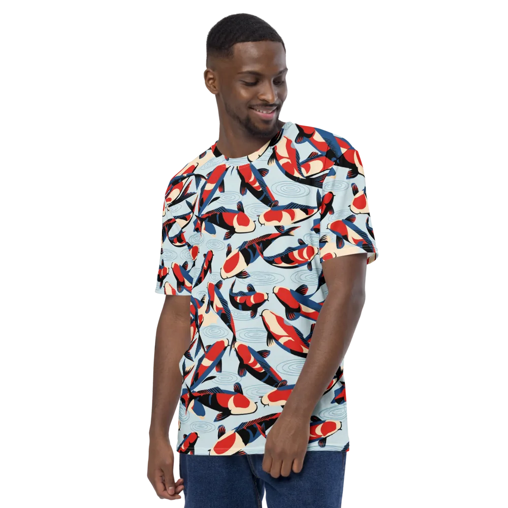 Ripple Parade on Men's Crew Neck T-Shirt — Left