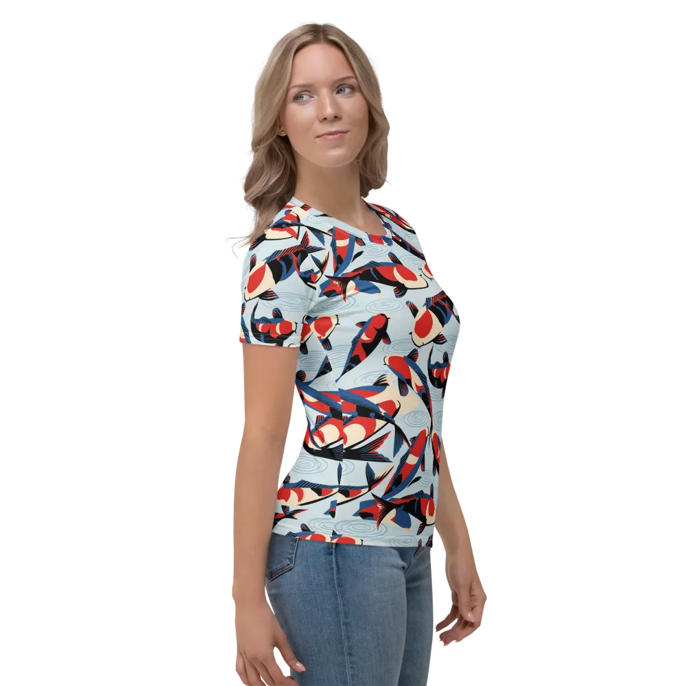 Ripple Parade on Women's Crew Neck T-Shirt — Right