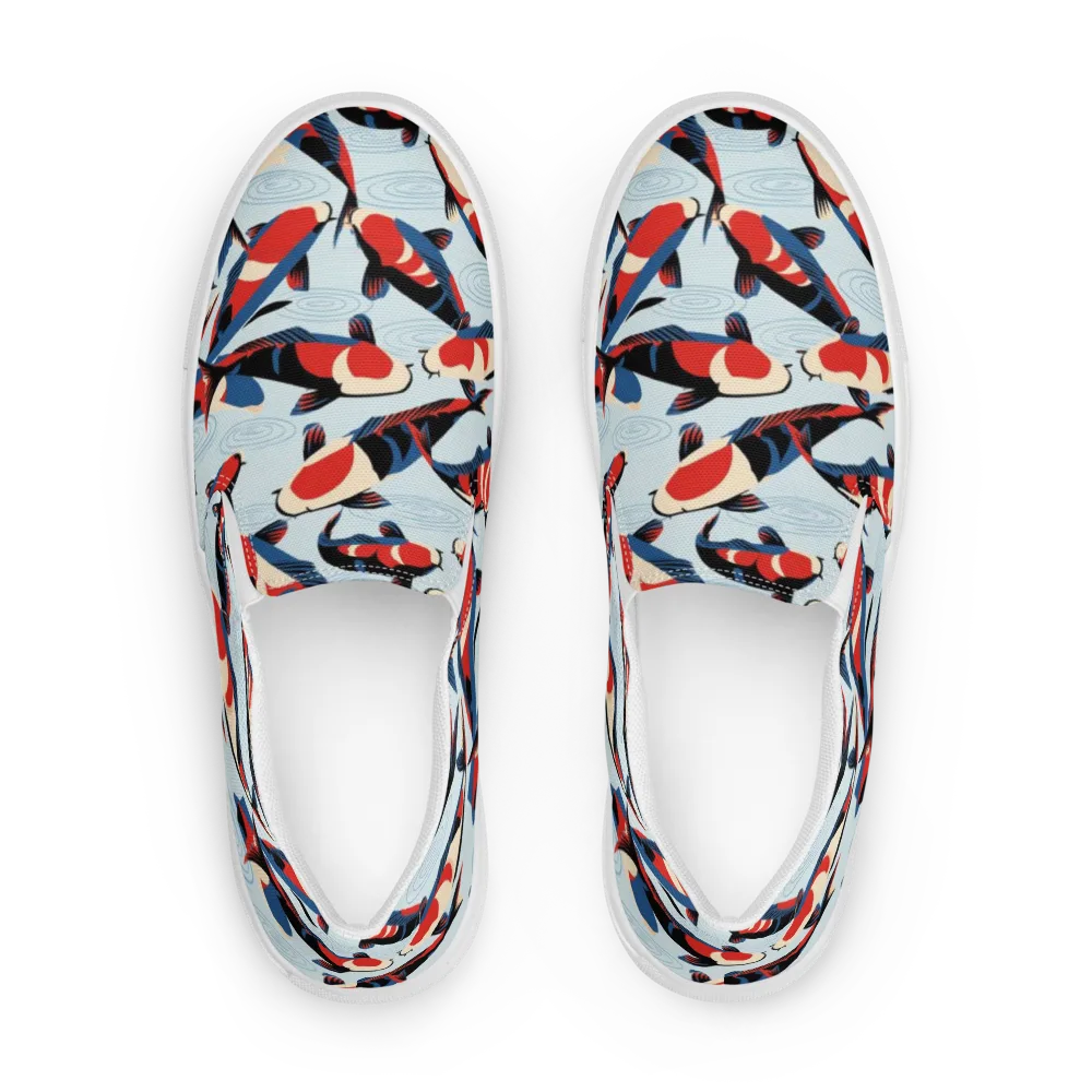 Ripple Parade on Men's Slip-On Canvas Shoes — Front
