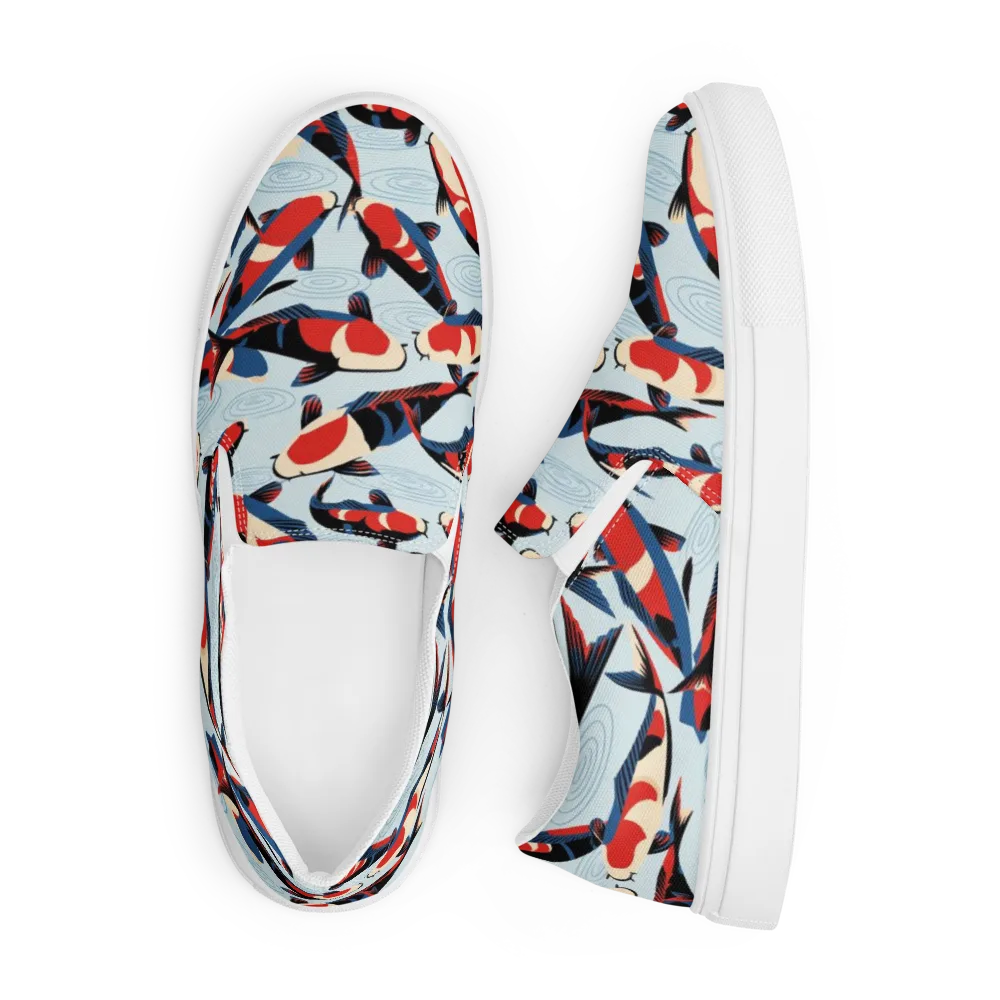 Ripple Parade on Men's Slip-On Canvas Shoes — Front