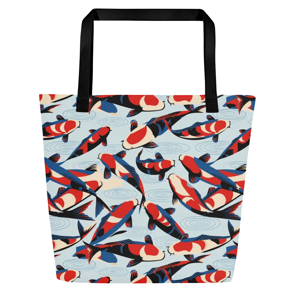 Ripple Parade on Large Tote Bag W/ Pocket — Front