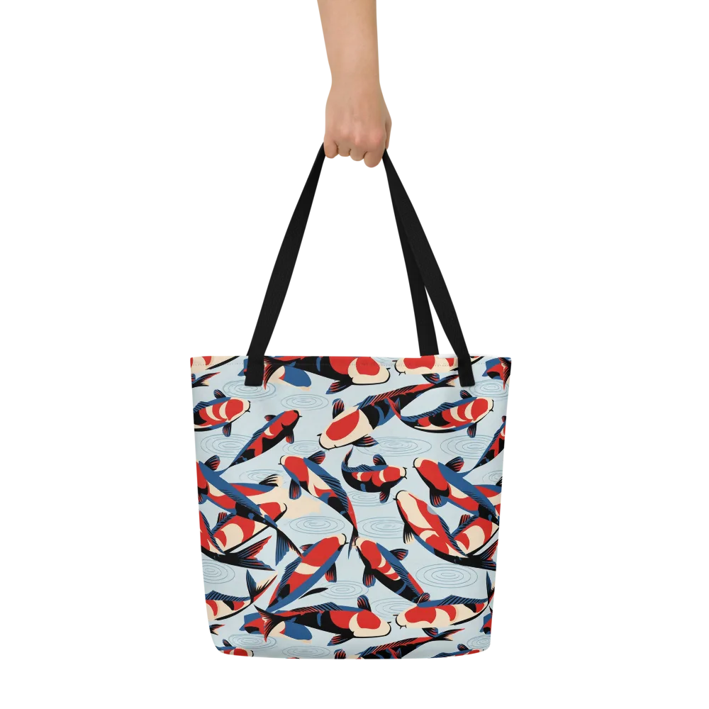 Ripple Parade on Large Tote Bag W/ Pocket — Front
