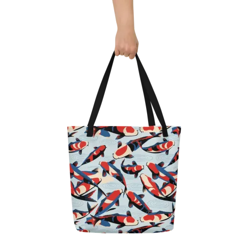 Ripple Parade on a Large Tote Bag W/ Pocket