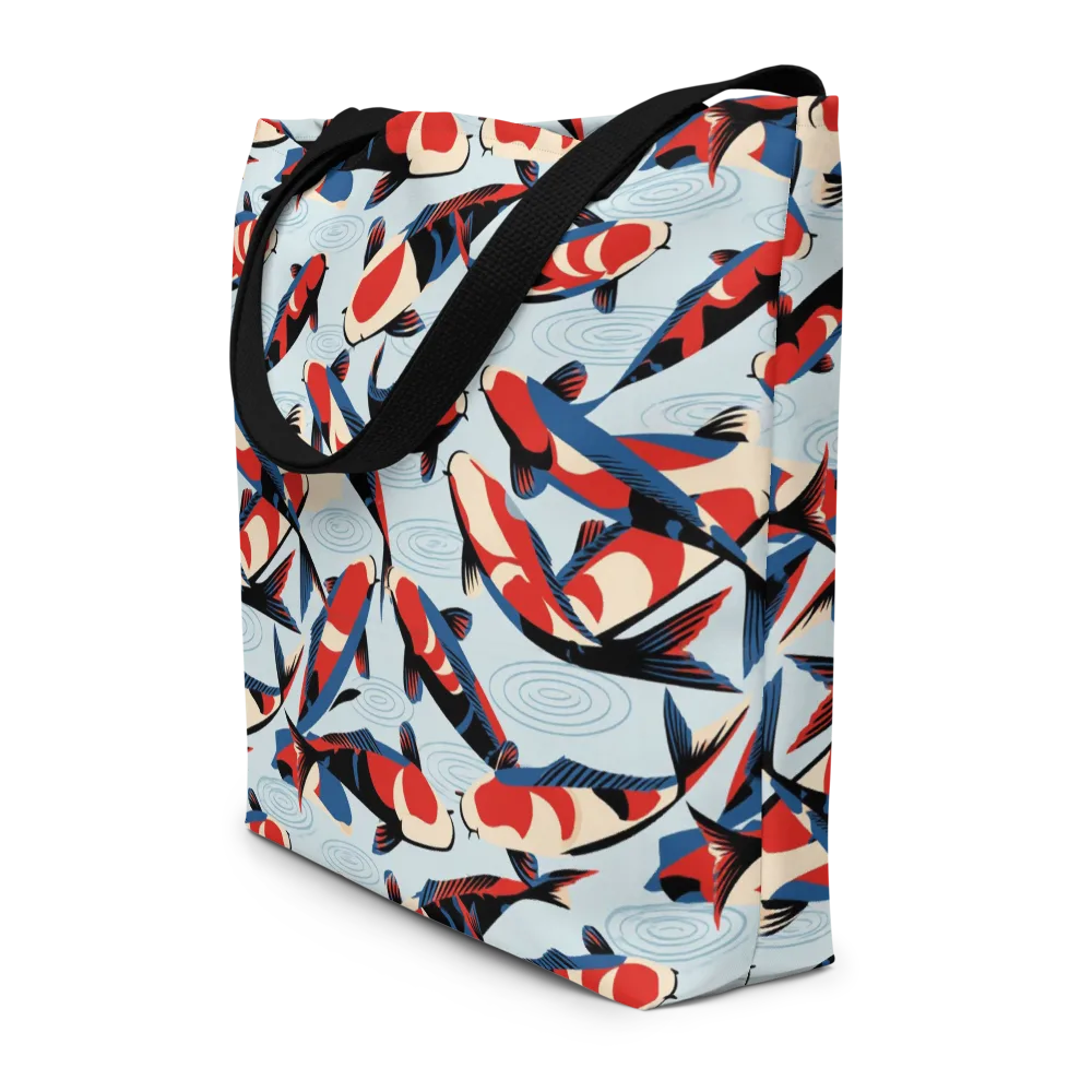 Ripple Parade on Large Tote Bag W/ Pocket — Front