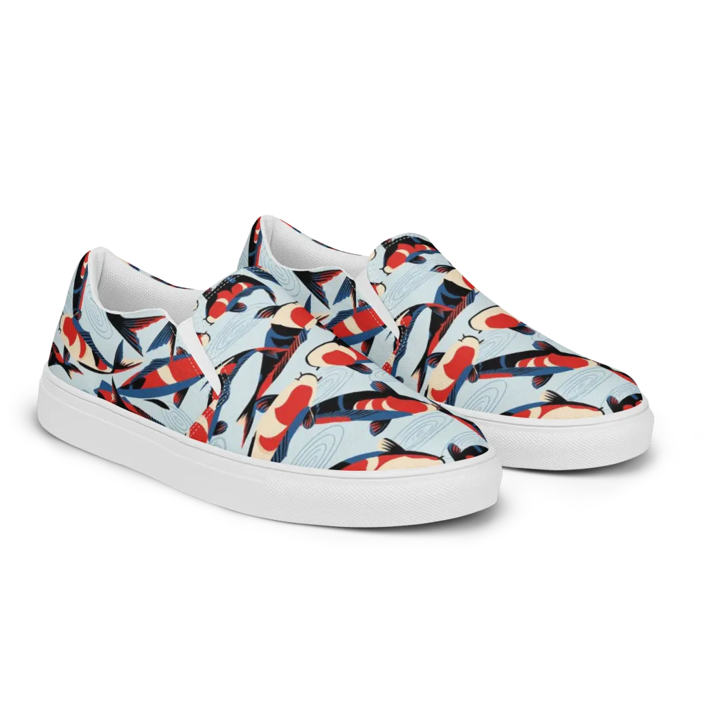 Ripple Parade on Women's Slip-On Canvas Shoes — Right Front