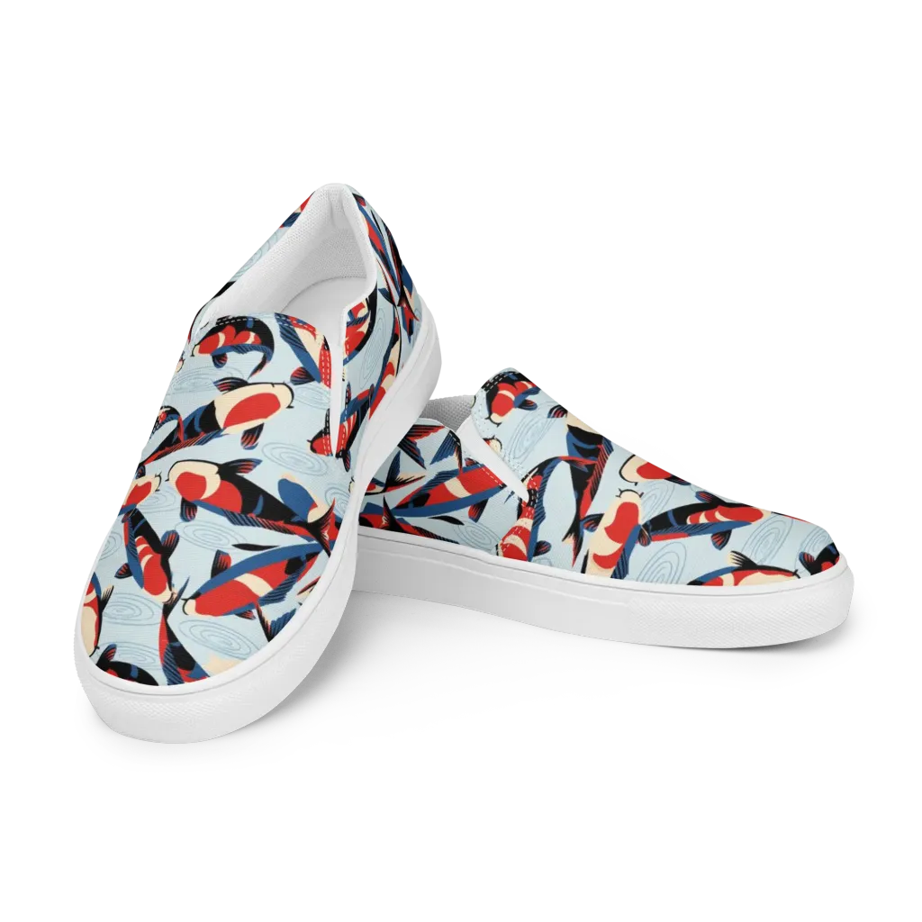 Ripple Parade on Women's Slip-On Canvas Shoes — Left Front