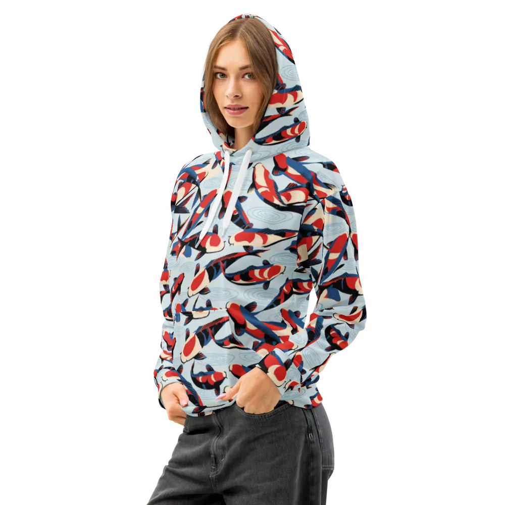 Ripple Parade on Cotton Hoodie — Left Front