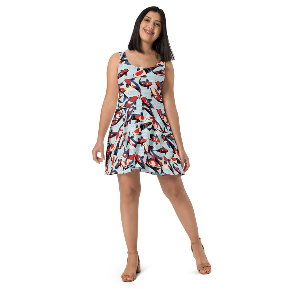 Ripple Parade on Skater Dress — Front