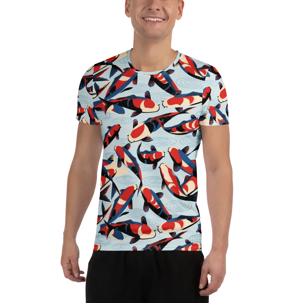 Ripple Parade on Men's Athletic T-Shirt — Front