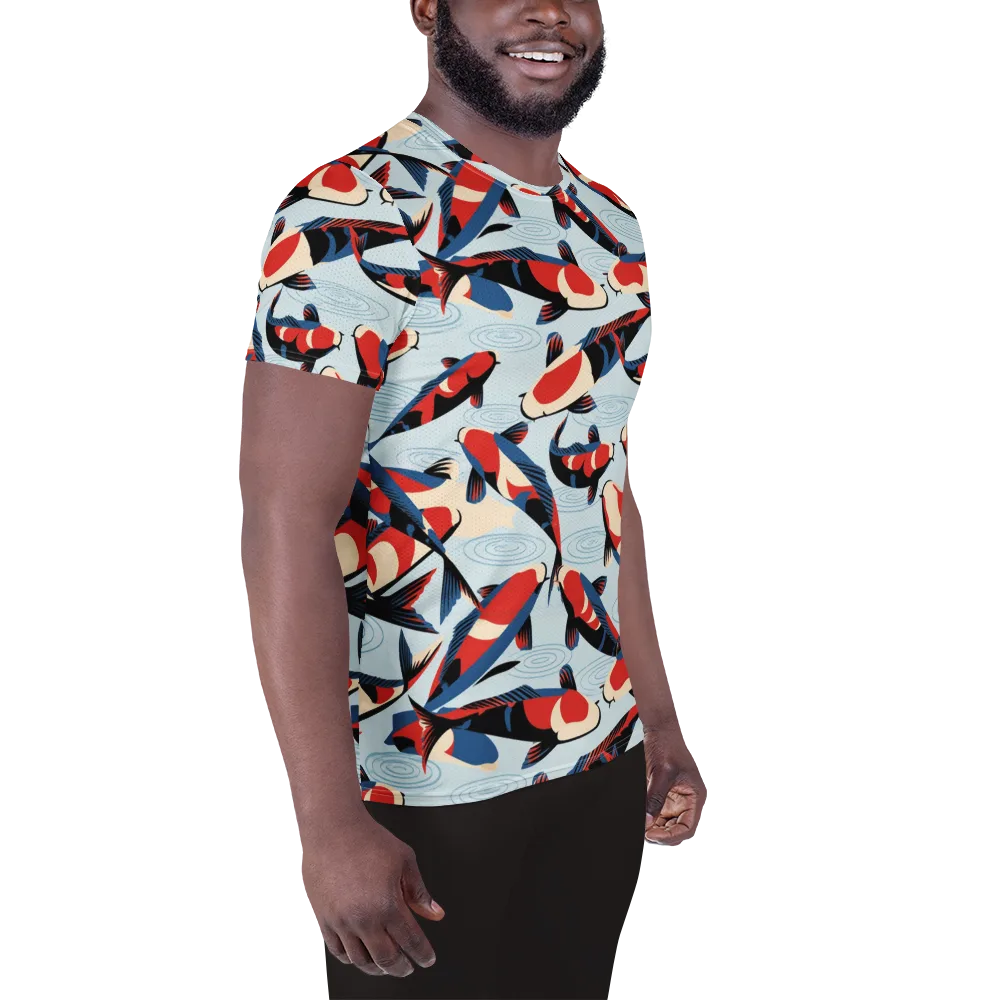 Ripple Parade on Men's Athletic T-Shirt — Right