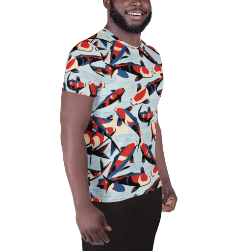 Ripple Parade on a Men's Athletic T-Shirt