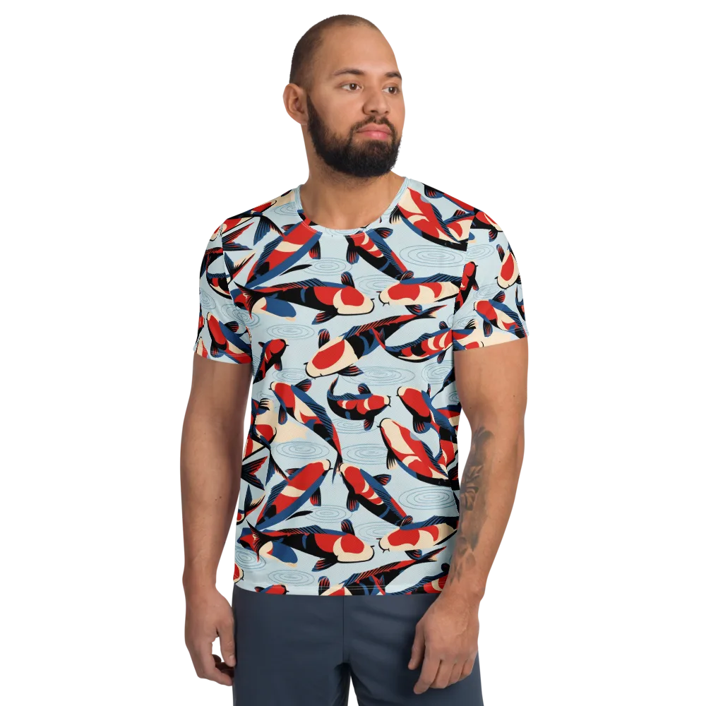 Ripple Parade on Men's Athletic T-Shirt — Front