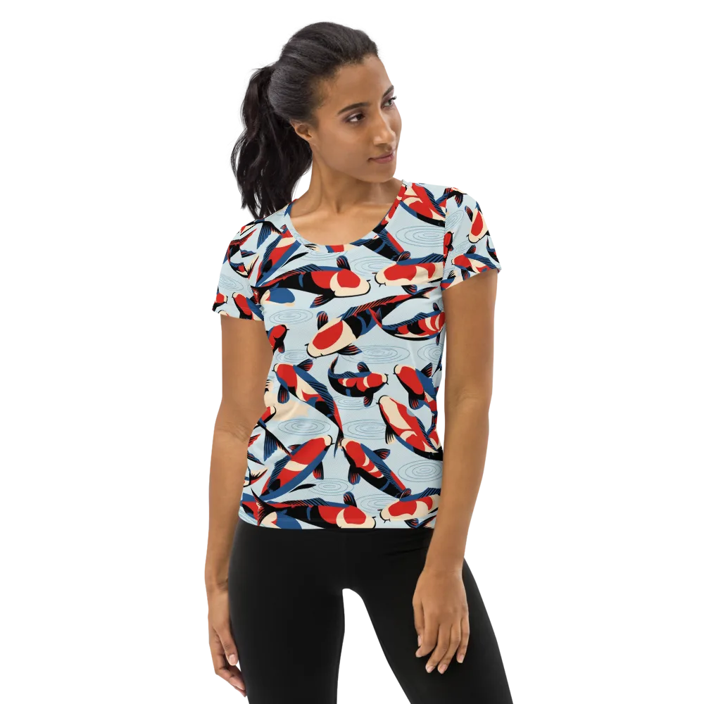 Ripple Parade on Women's Athletic T-Shirt — Front