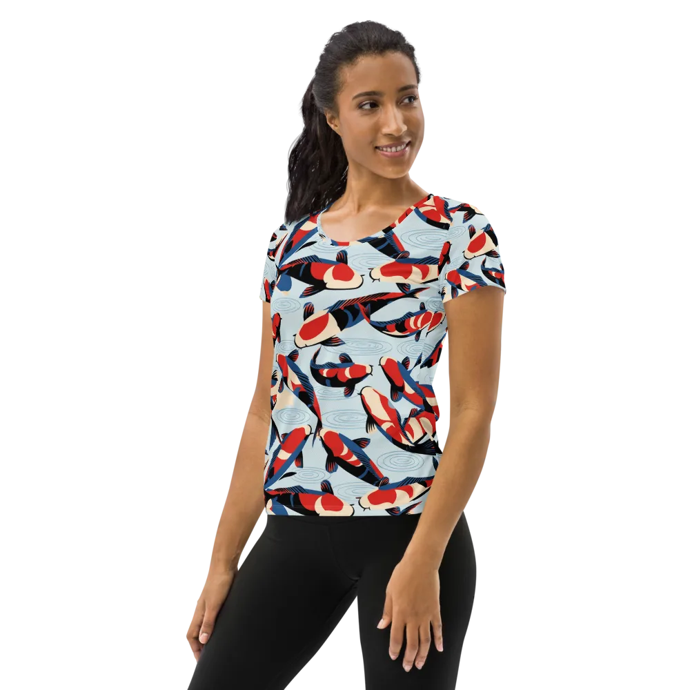 Ripple Parade on Women's Athletic T-Shirt — Left