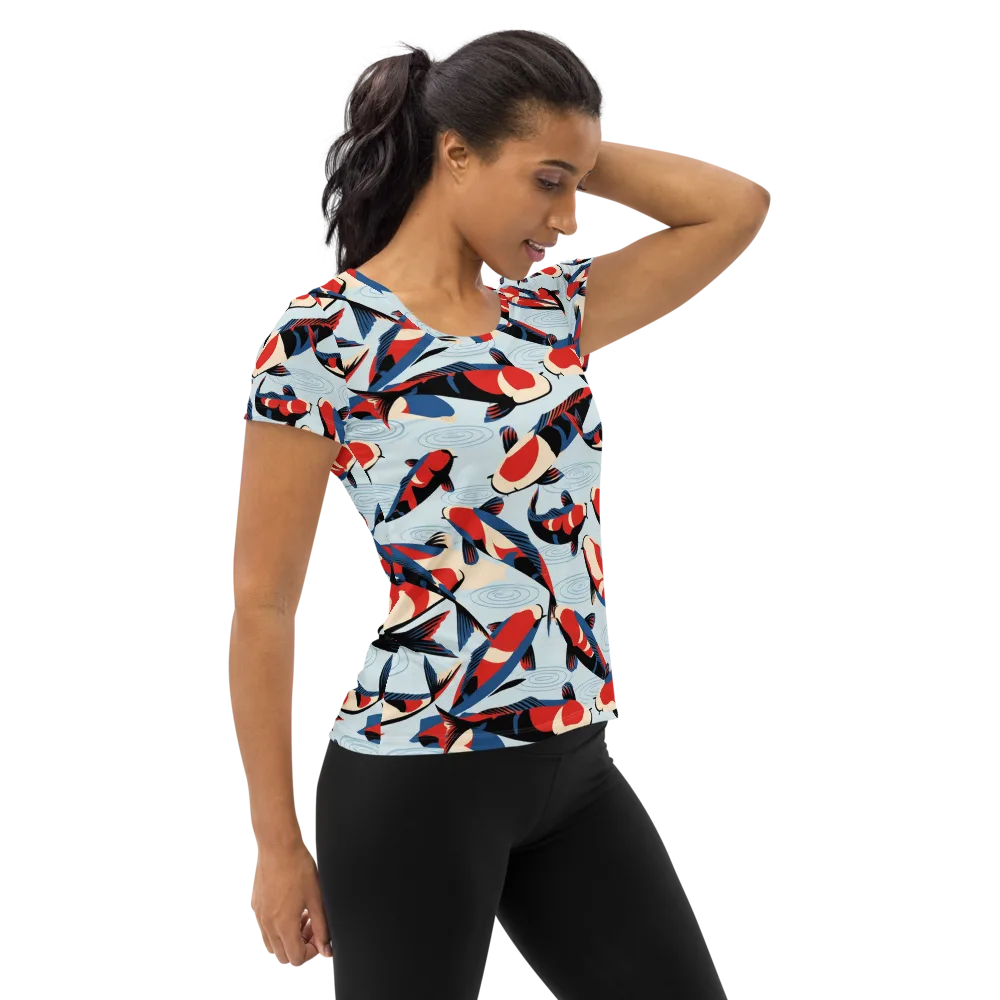 Ripple Parade on Women's Athletic T-Shirt — Right