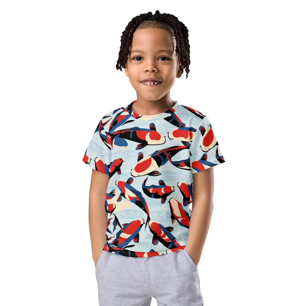 Ripple Parade on Kids Crew Neck T-Shirt — Front