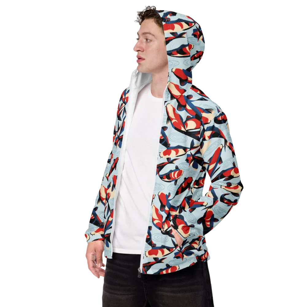 Ripple Parade on Men's Windbreaker — Left Front