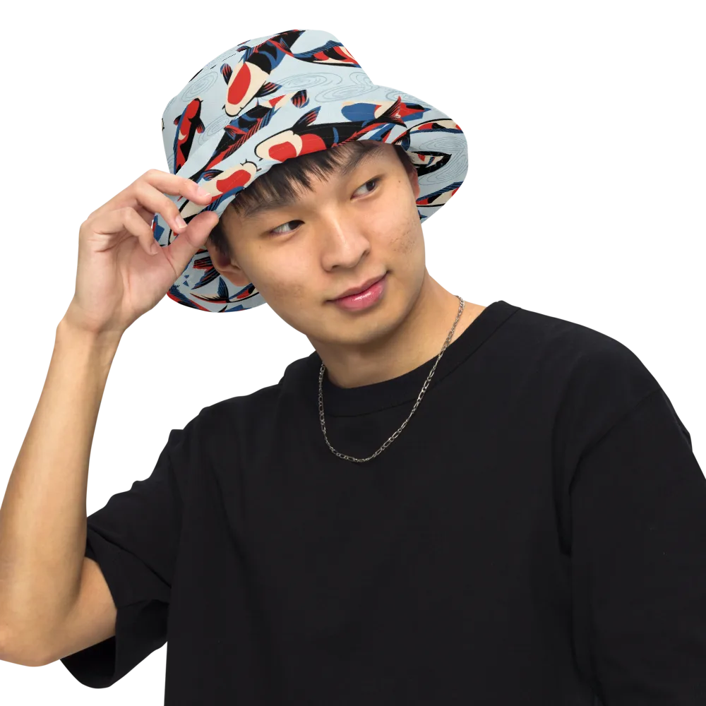 Ripple Parade on Reversible Bucket Hat — Front Inside