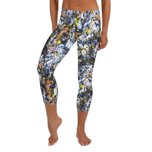Lemon Static on a Capri Leggings