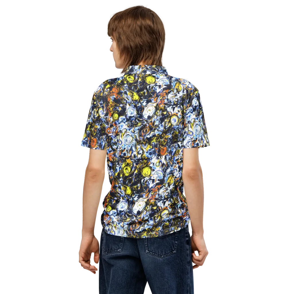 Lemon Static on Men's Slim Fit Polo Shirt — Back