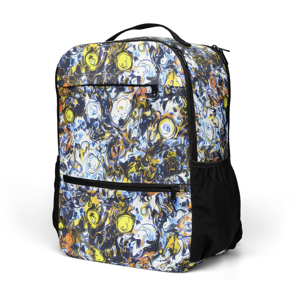 Lemon Static on Utility Backpack — Left Front