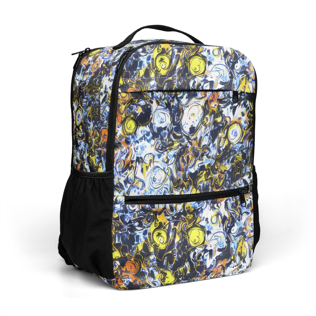 Lemon Static on Utility Backpack — Right Front