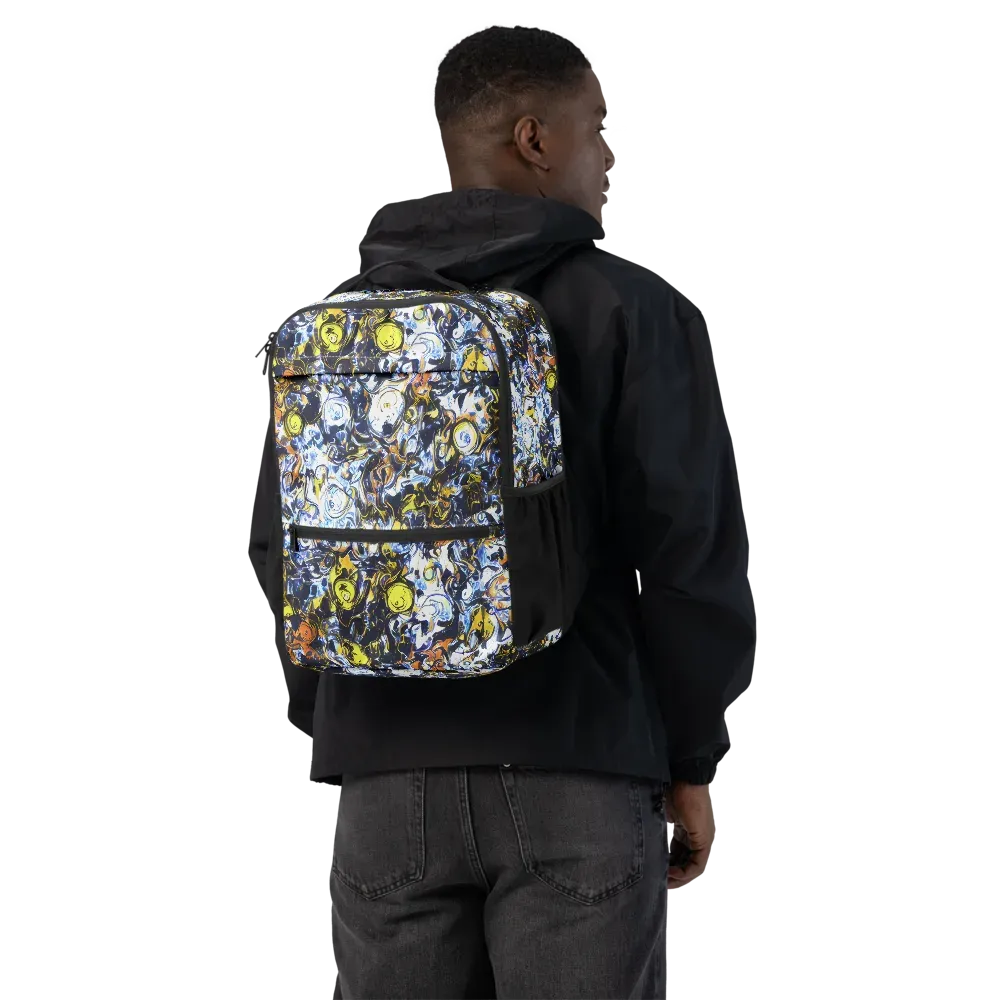Lemon Static on Utility Backpack — Back