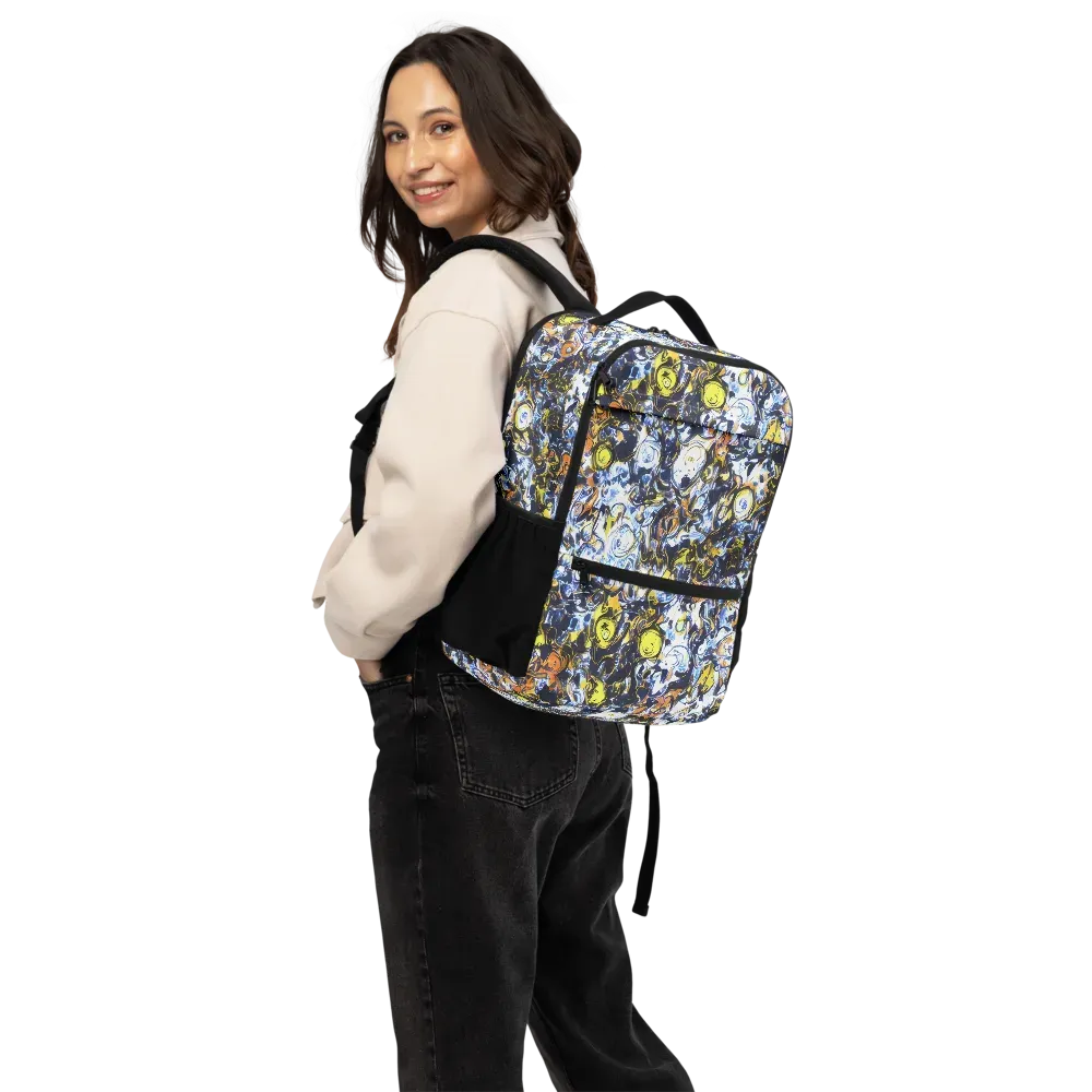 Lemon Static on Utility Backpack — Back
