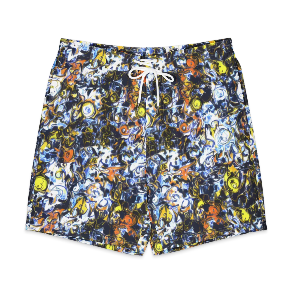 Lemon Static on Men's Board Shorts — Front