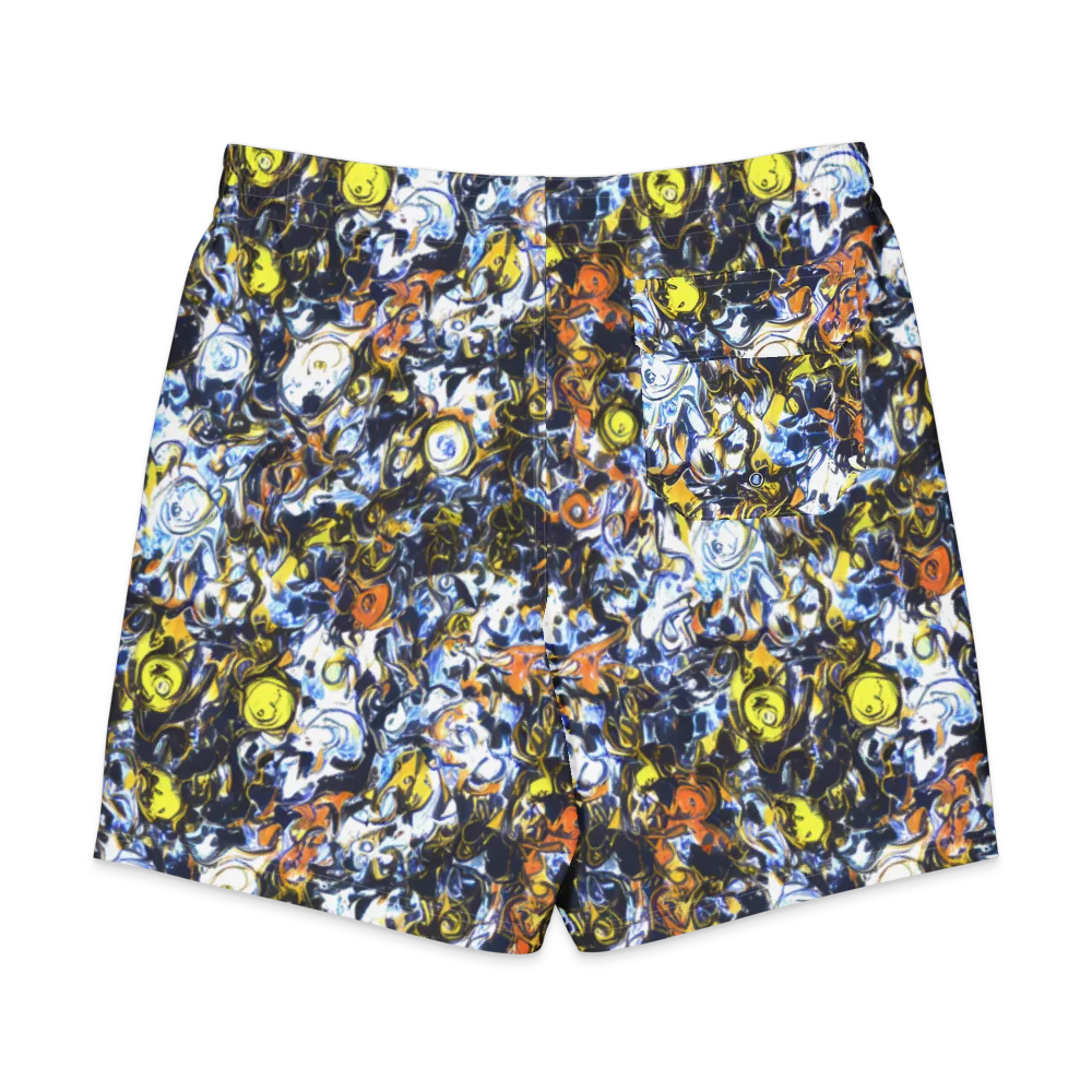 Lemon Static on Men's Board Shorts — Back