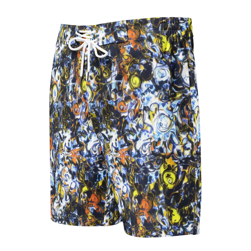 Lemon Static on Men's Board Shorts — Front