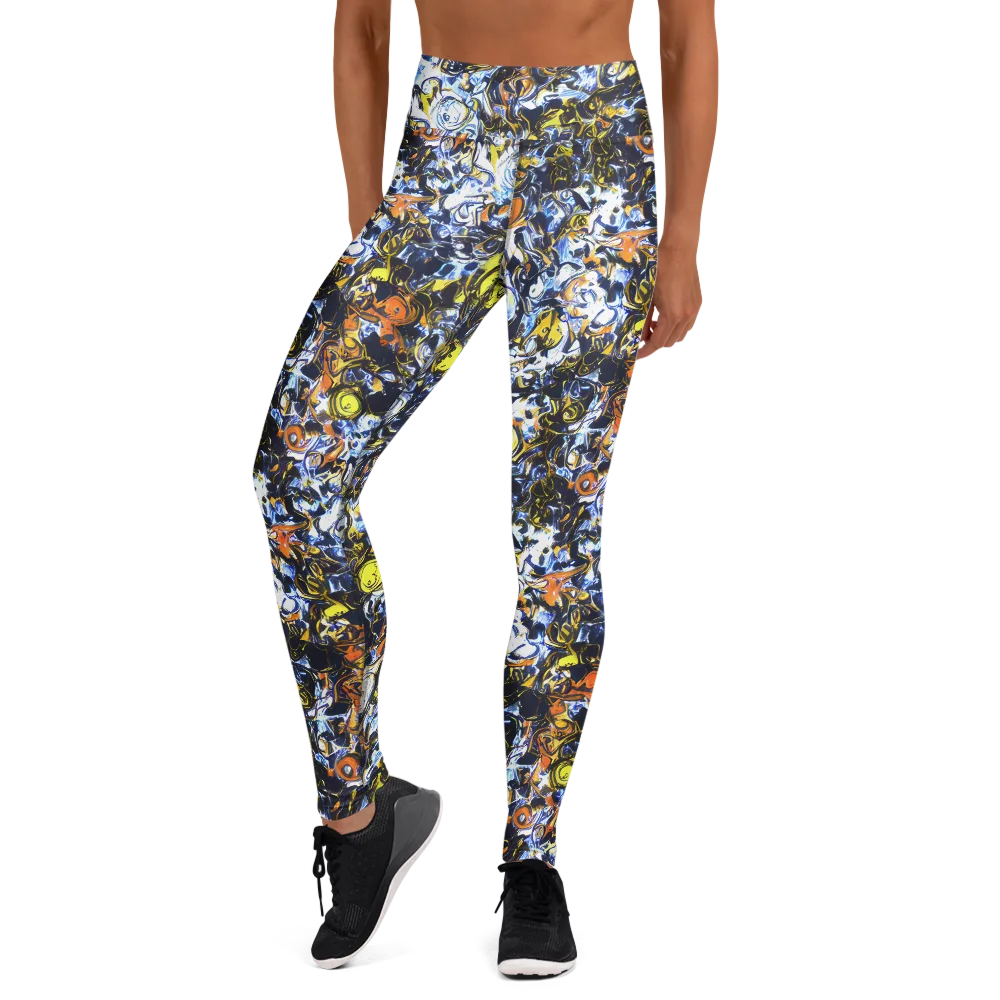 Lemon Static on Yoga Leggings — Front
