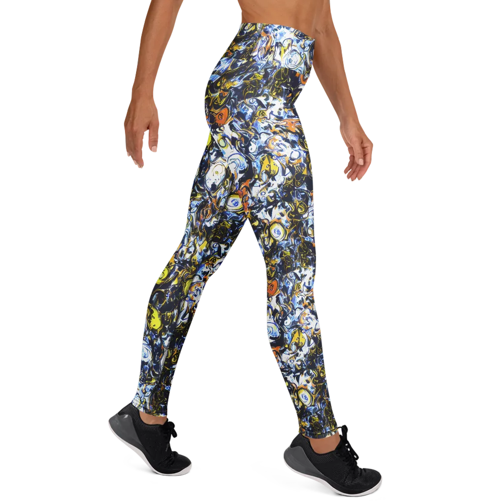 Lemon Static on Yoga Leggings — Right