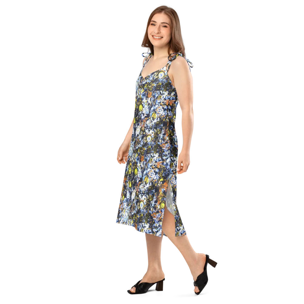 Lemon Static on Slip Dress — Left Front