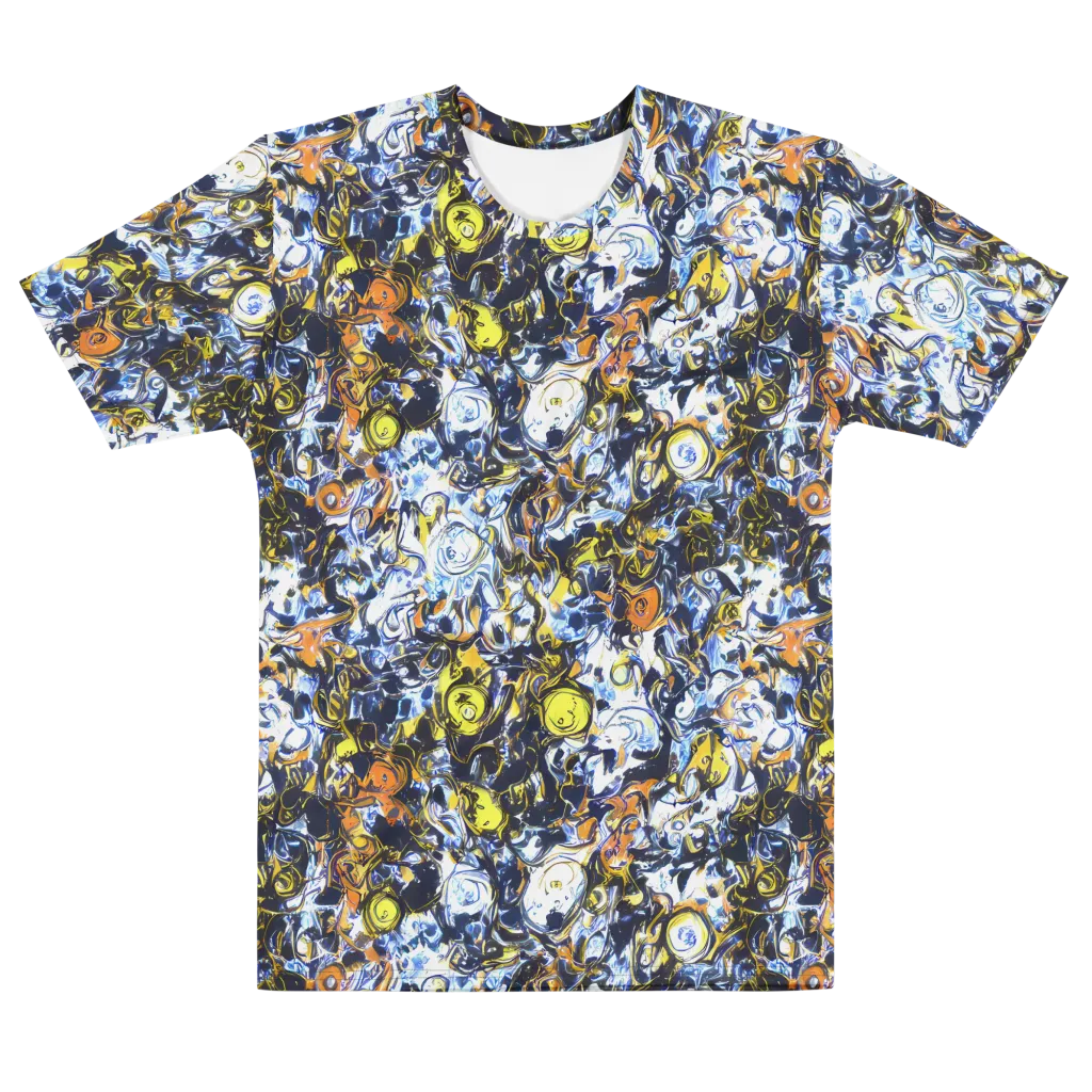 Lemon Static on Men's Cotton Crew Neck T-Shirt — Front