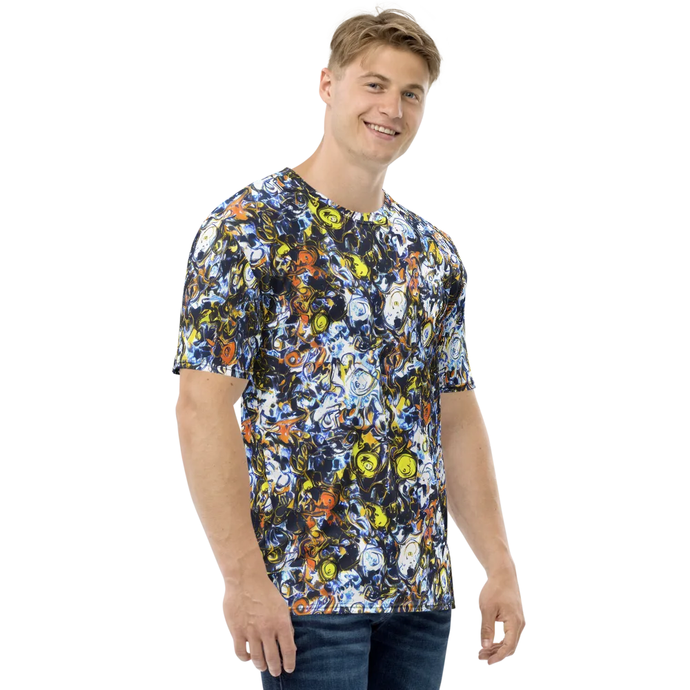 Lemon Static on Men's Crew Neck T-Shirt — Right