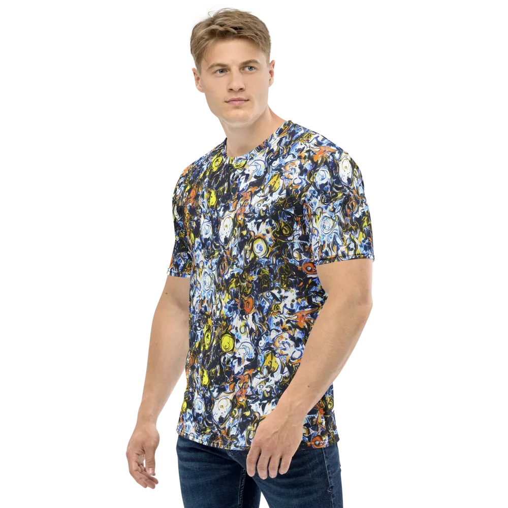 Lemon Static on Men's Crew Neck T-Shirt — Left