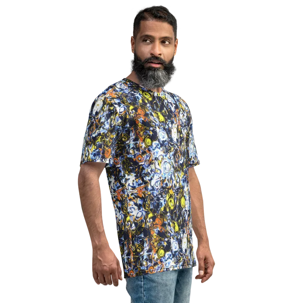 Lemon Static on Men's Crew Neck T-Shirt — Right