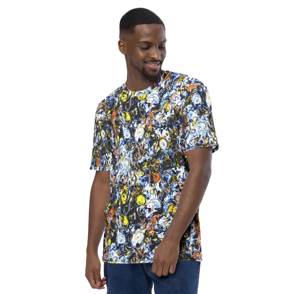 Lemon Static on Men's Crew Neck T-Shirt — Left