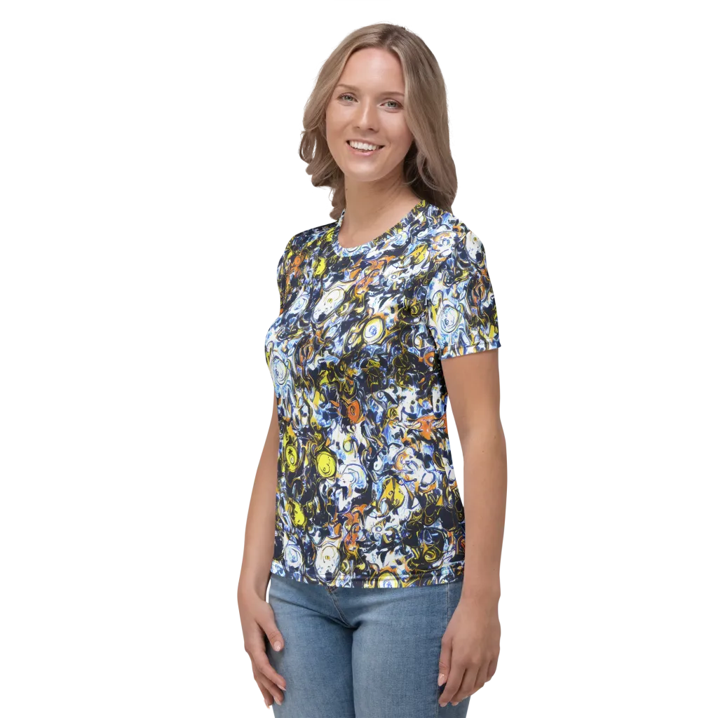 Lemon Static on Women's Crew Neck T-Shirt — Left