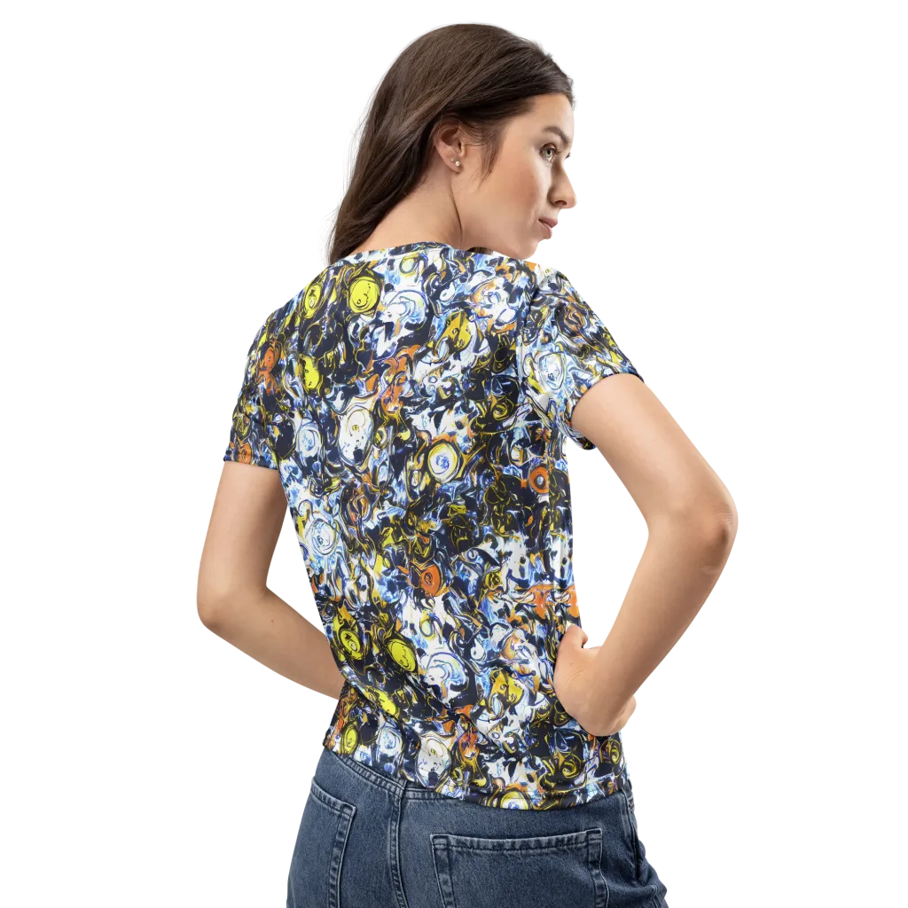 Lemon Static on Women's Crew Neck T-Shirt — Back