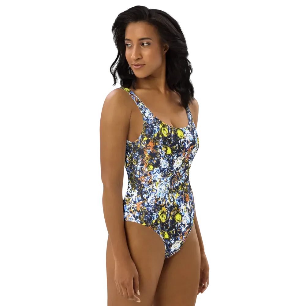 Lemon Static on One-Piece Swimsuit — Right