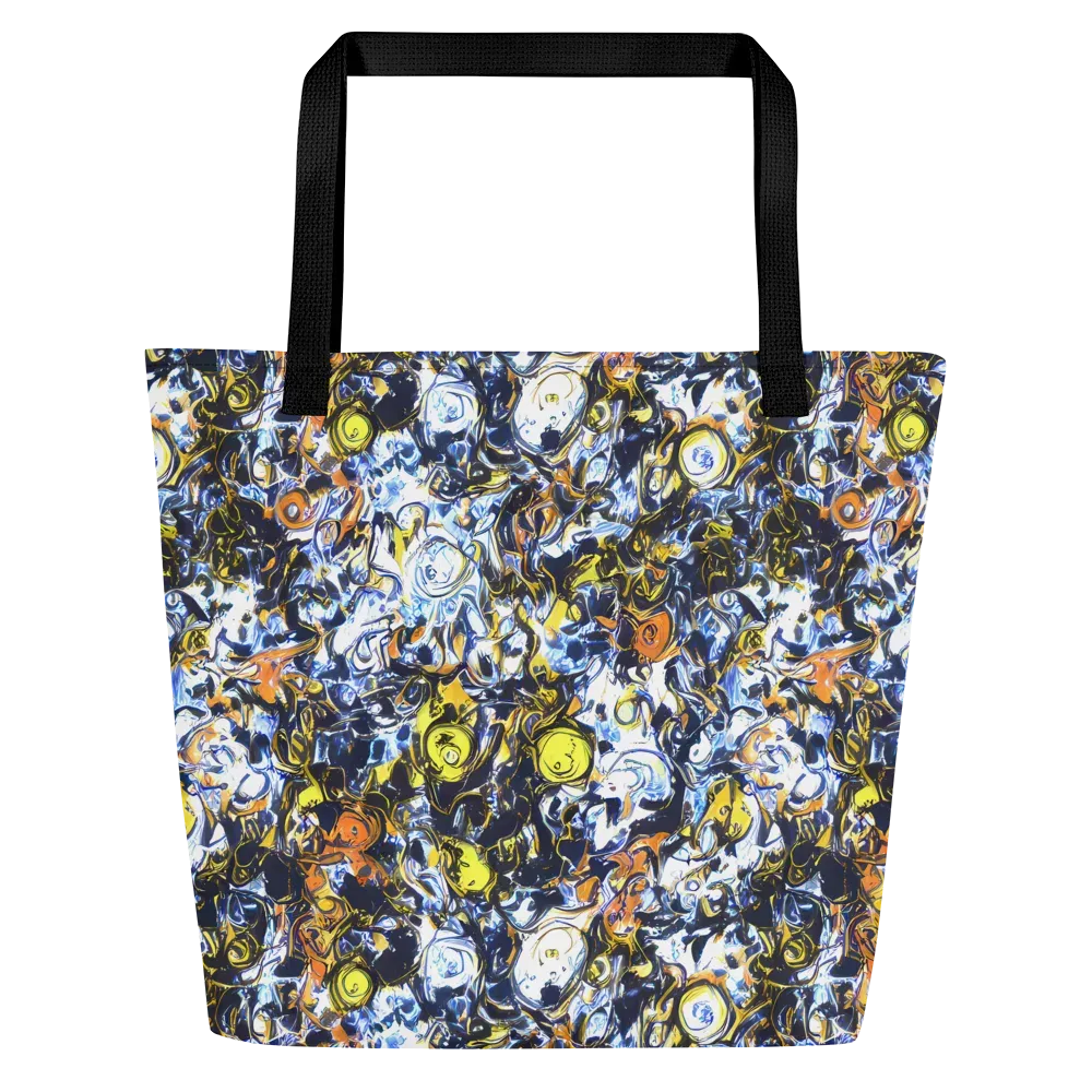 Lemon Static on Large Tote Bag W/ Pocket — Front