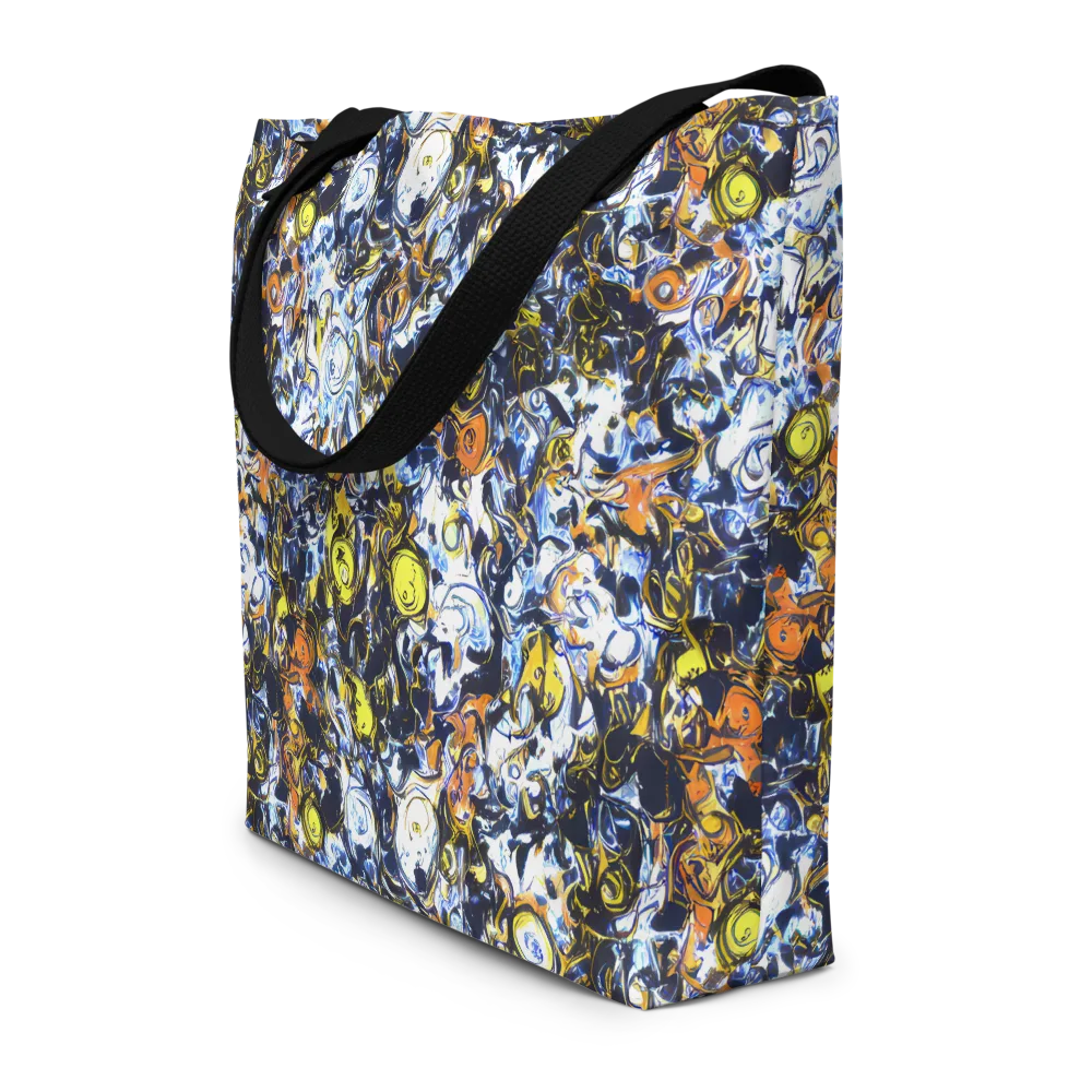 Lemon Static on Large Tote Bag W/ Pocket — Front