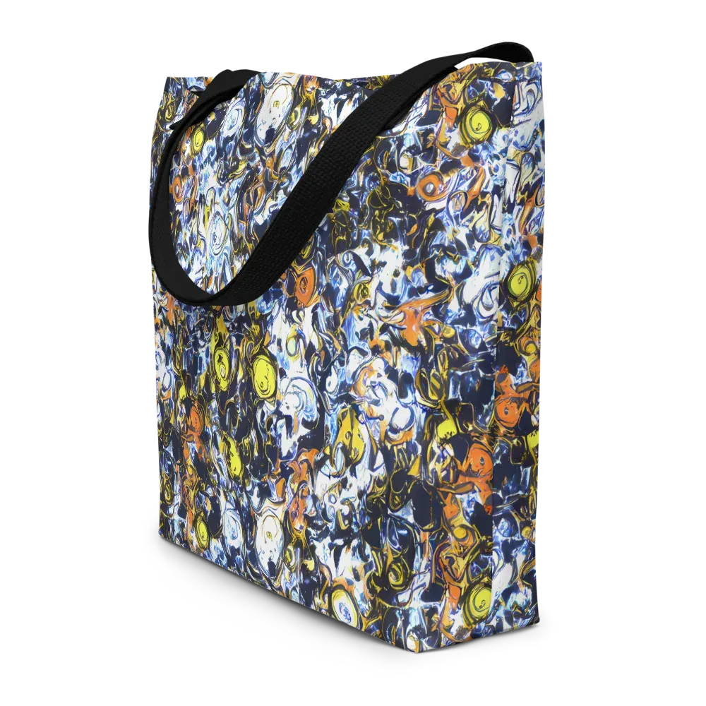 Lemon Static on Large Tote Bag W/ Pocket — Front