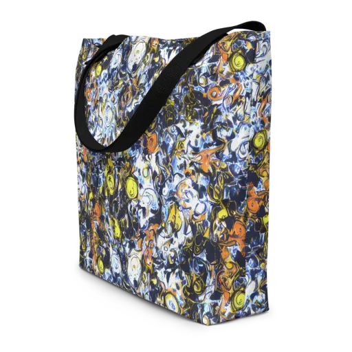 Lemon Static on a Large Tote Bag W/ Pocket