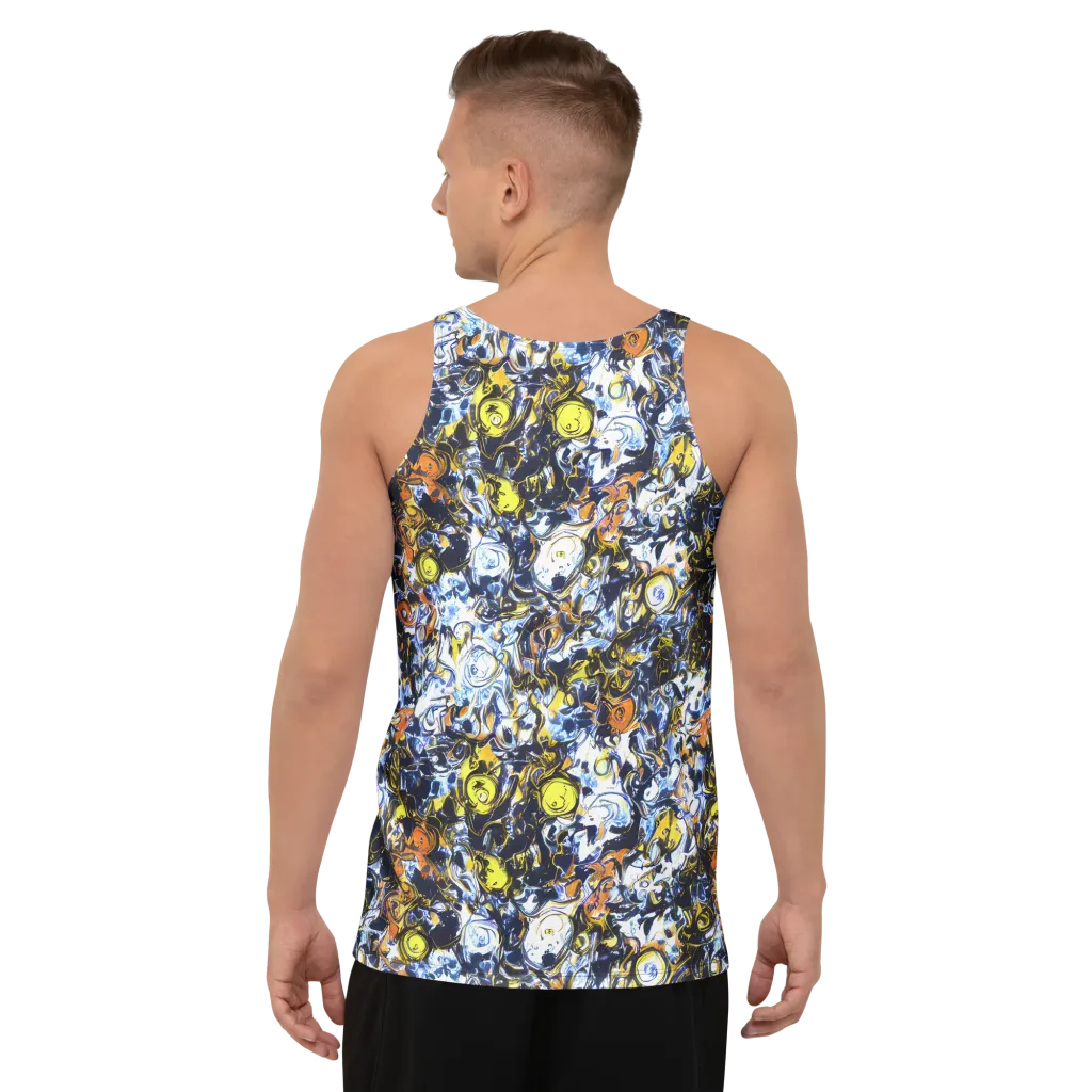 Lemon Static on Men's Tank Top — Back